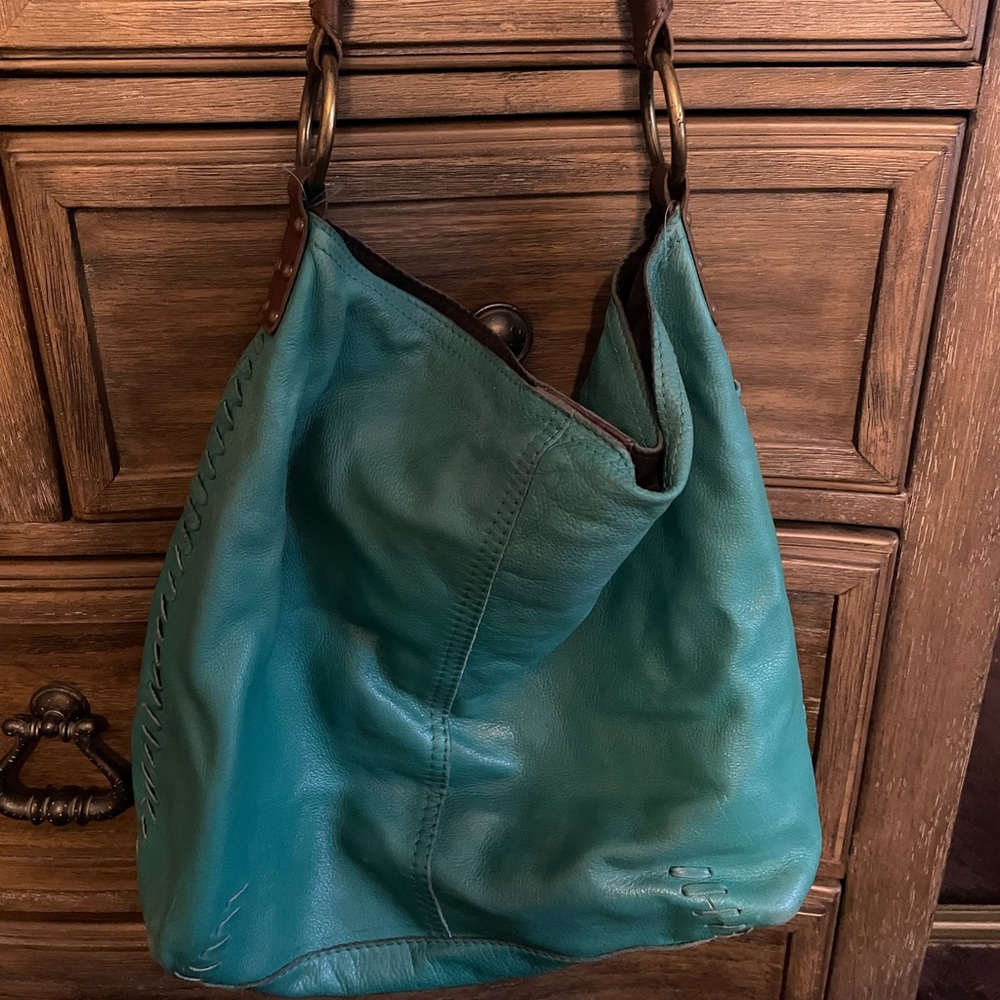 Lucky Brand Hobo Leather Bag-color Teal